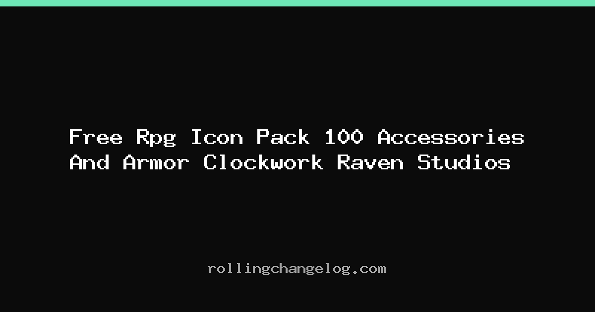 Free Rpg Icon Pack 100 Accessories And Armor Clockwork Raven Studios cover