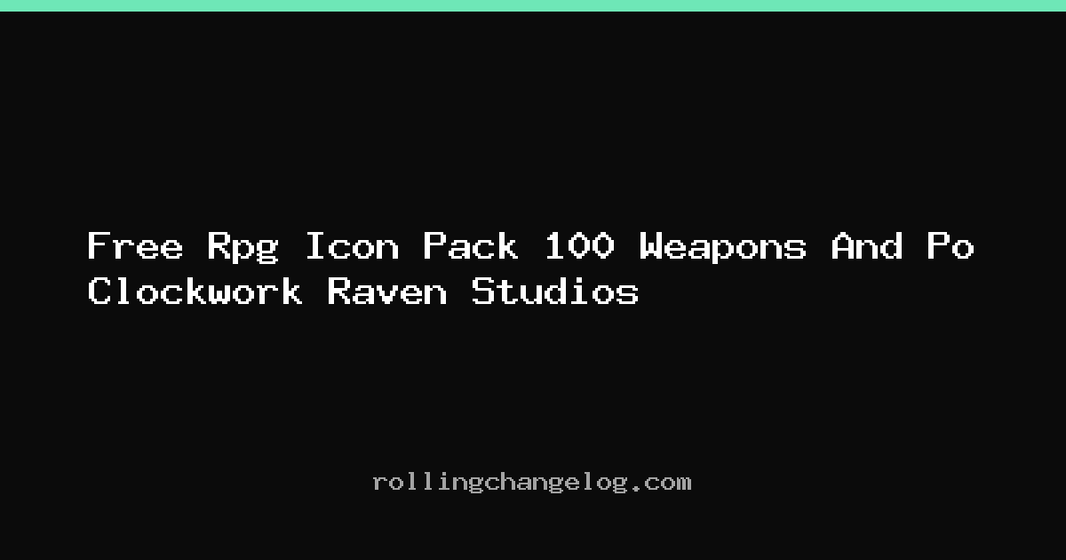 Free Rpg Icon Pack 100 Weapons And Po Clockwork Raven Studios cover