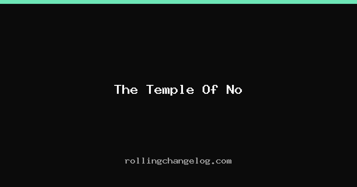 The Temple Of No cover