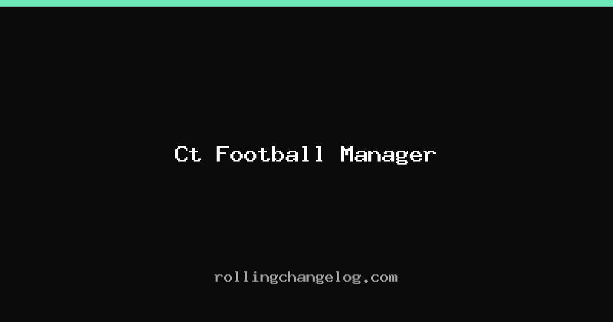 Ct Football Manager cover