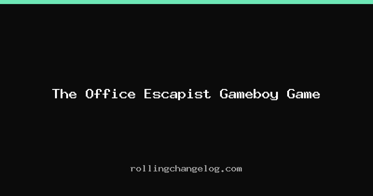 The Office Escapist Gameboy Game cover