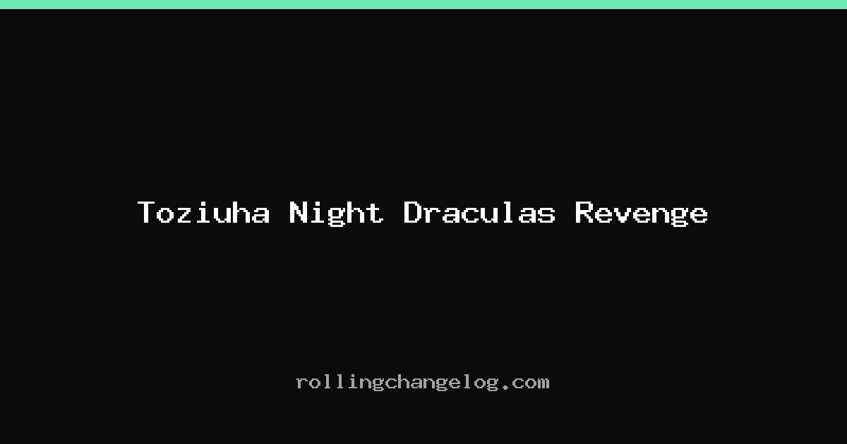 Toziuha Night Draculas Revenge cover