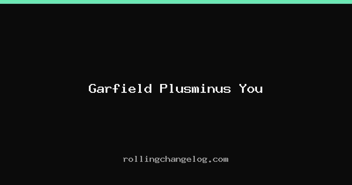 Garfield Plusminus You cover