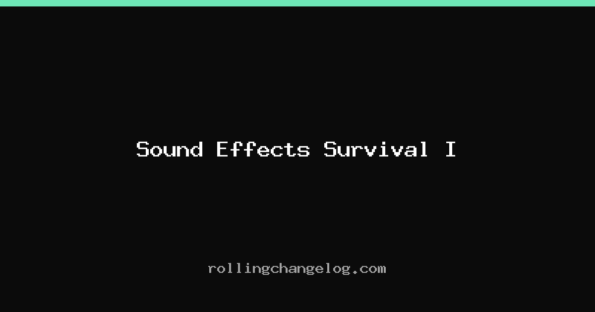 Sound Effects Survival I cover