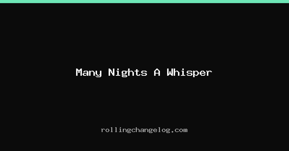 Many Nights A Whisper cover
