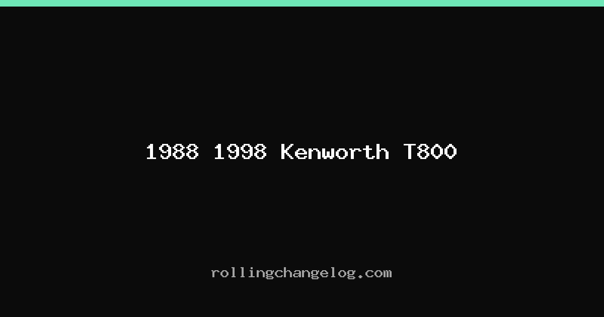 1988 1998 Kenworth T800 cover
