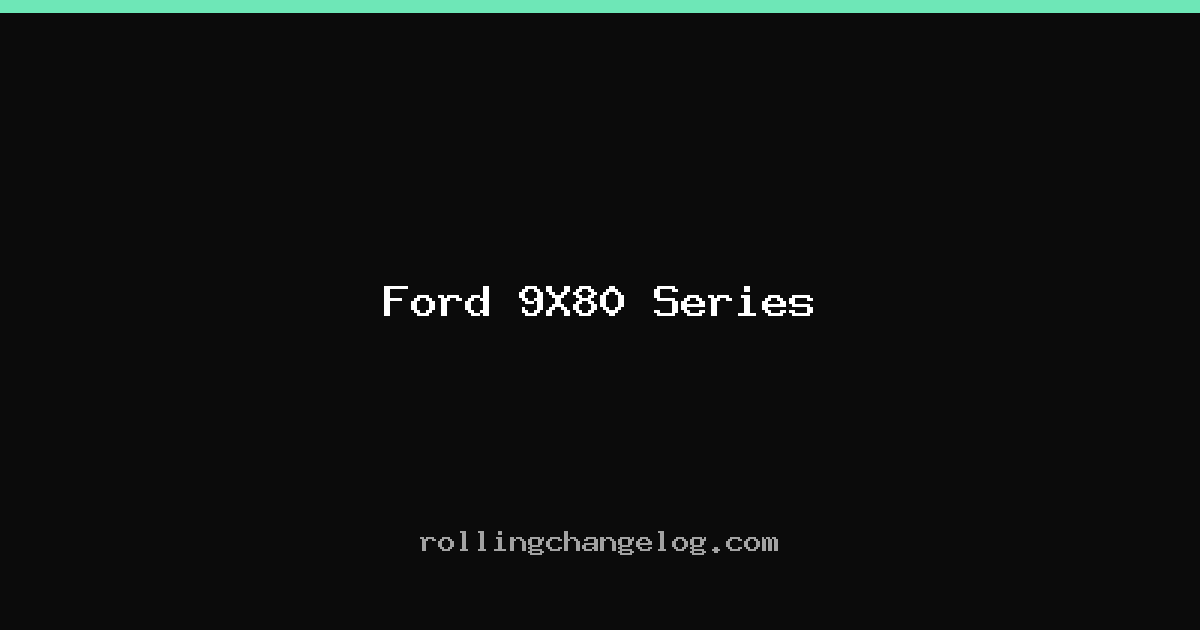 Ford 9X80 Series cover