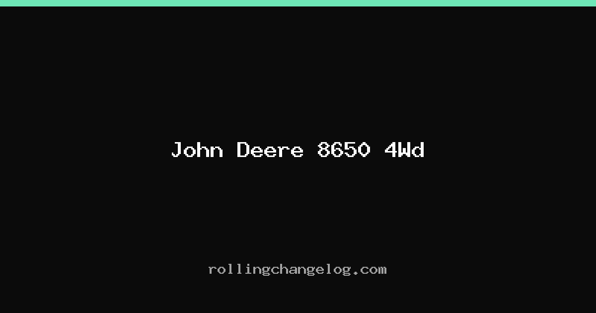 John Deere 8650 4Wd cover