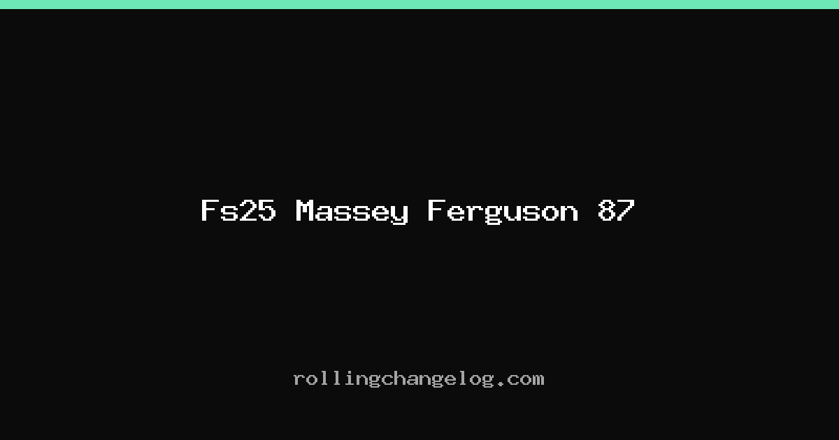 Fs25 Massey Ferguson 87 cover