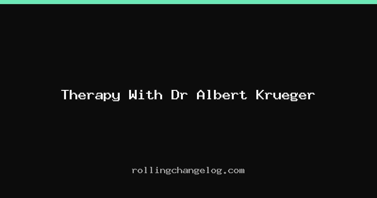 Therapy With Dr Albert Krueger cover