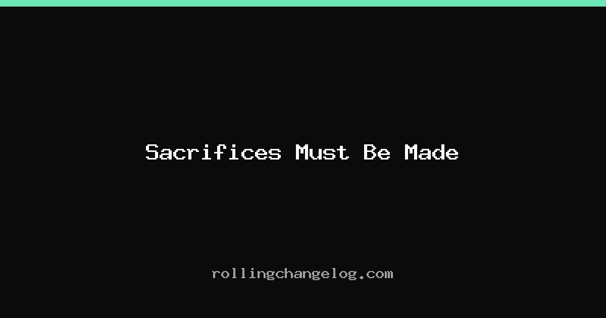Sacrifices Must Be Made cover