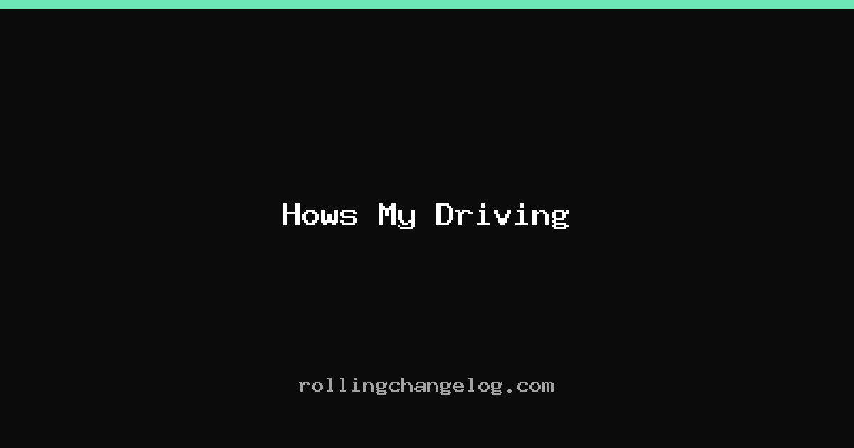 Hows My Driving cover