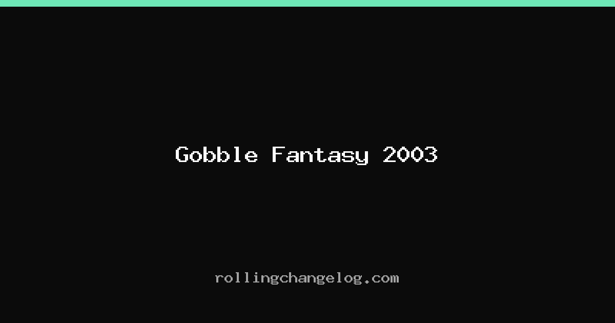 Gobble Fantasy 2003 cover