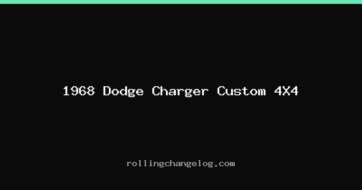 1968 Dodge Charger Custom 4X4 cover