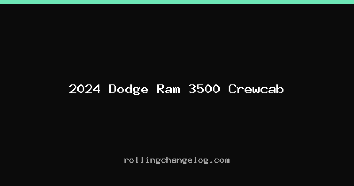 2024 Dodge Ram 3500 Crewcab cover