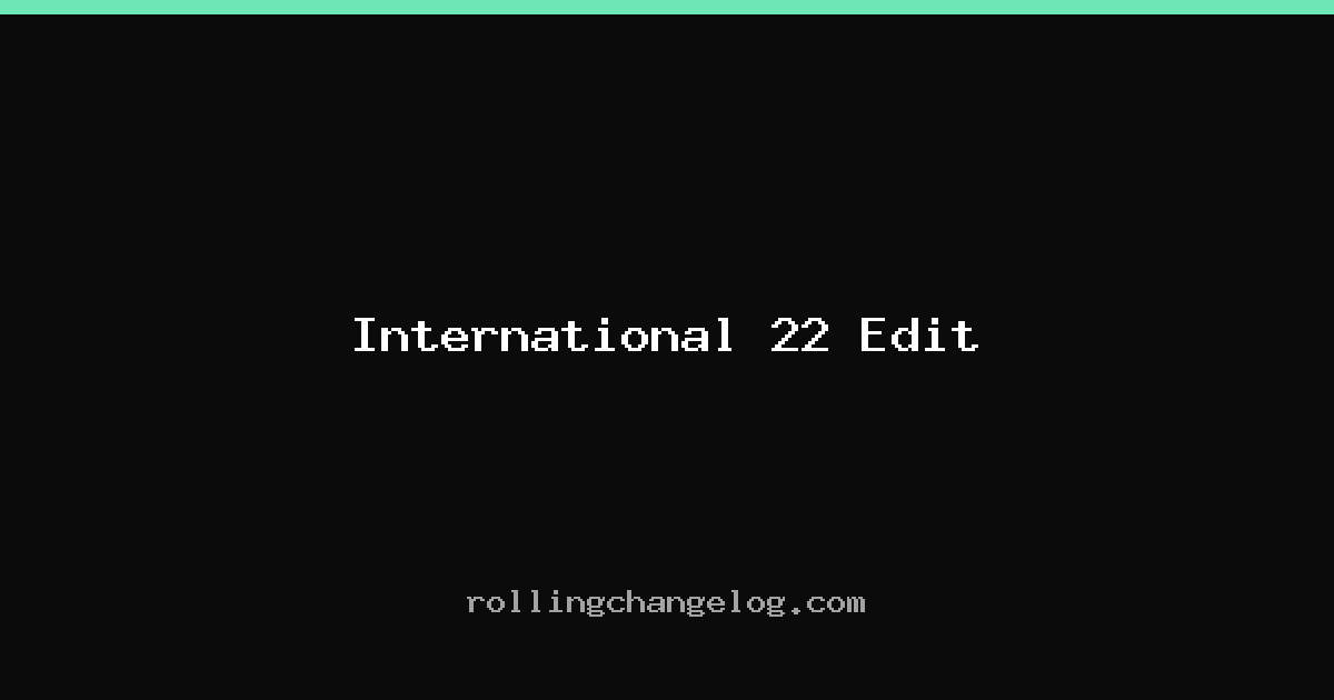 International 22 Edit cover