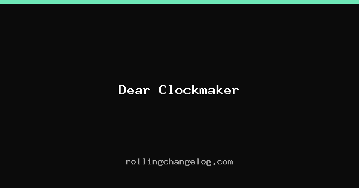 Dear Clockmaker cover