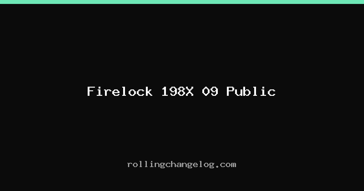Firelock 198X 09 Public cover