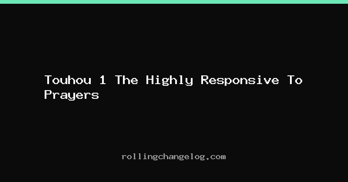 Touhou 1 The Highly Responsive To Prayers cover