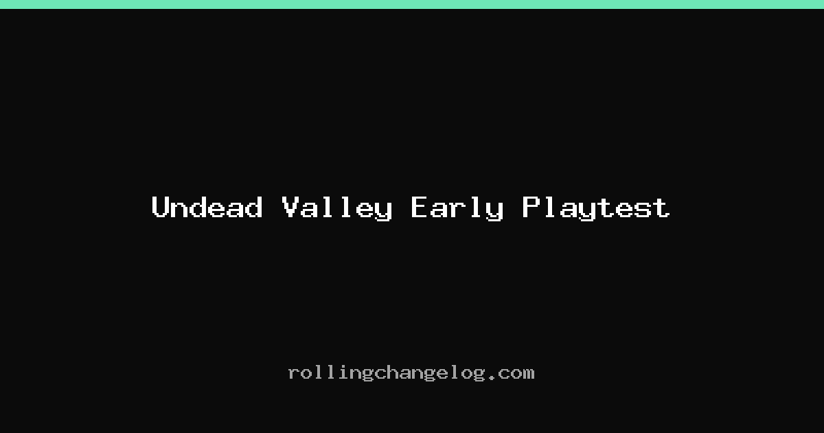 Undead Valley Early Playtest cover