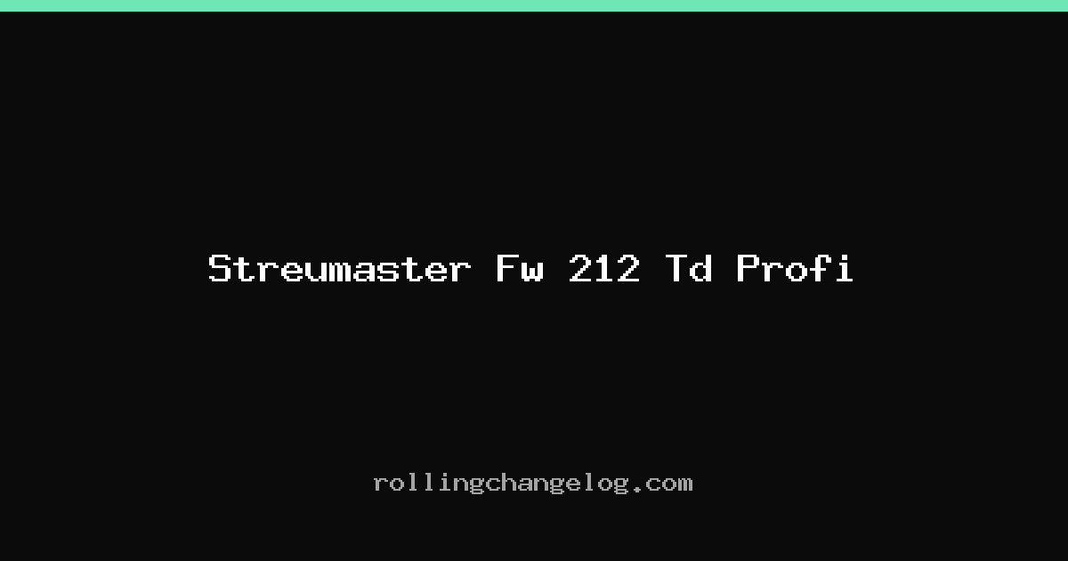 Streumaster Fw 212 Td Profi cover