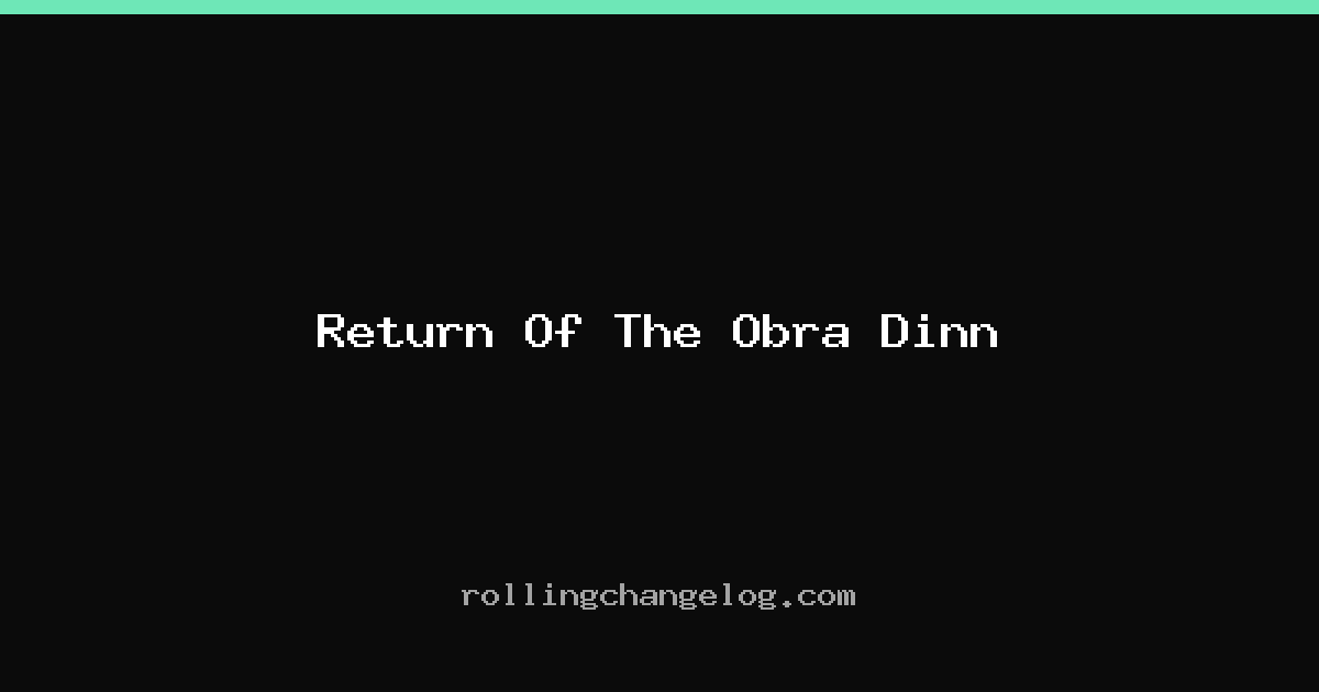 Return Of The Obra Dinn cover