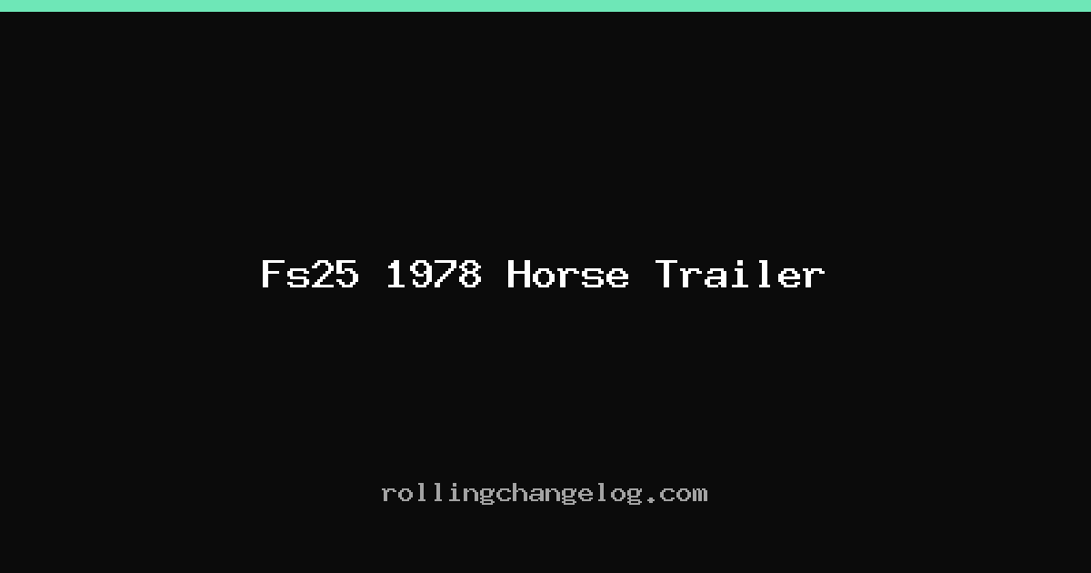 Fs25 1978 Horse Trailer cover