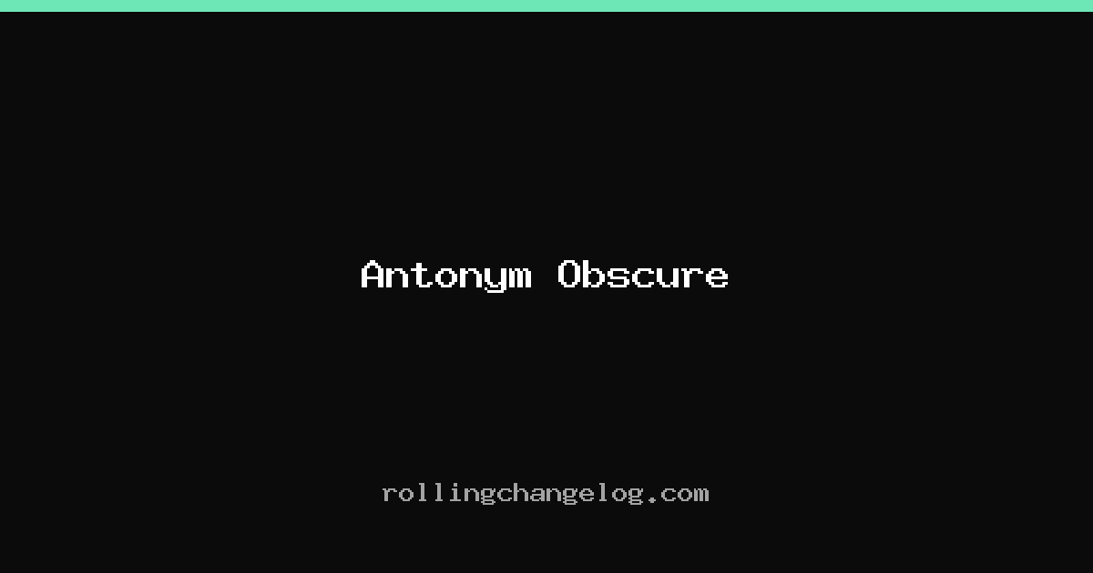 Antonym Obscure cover