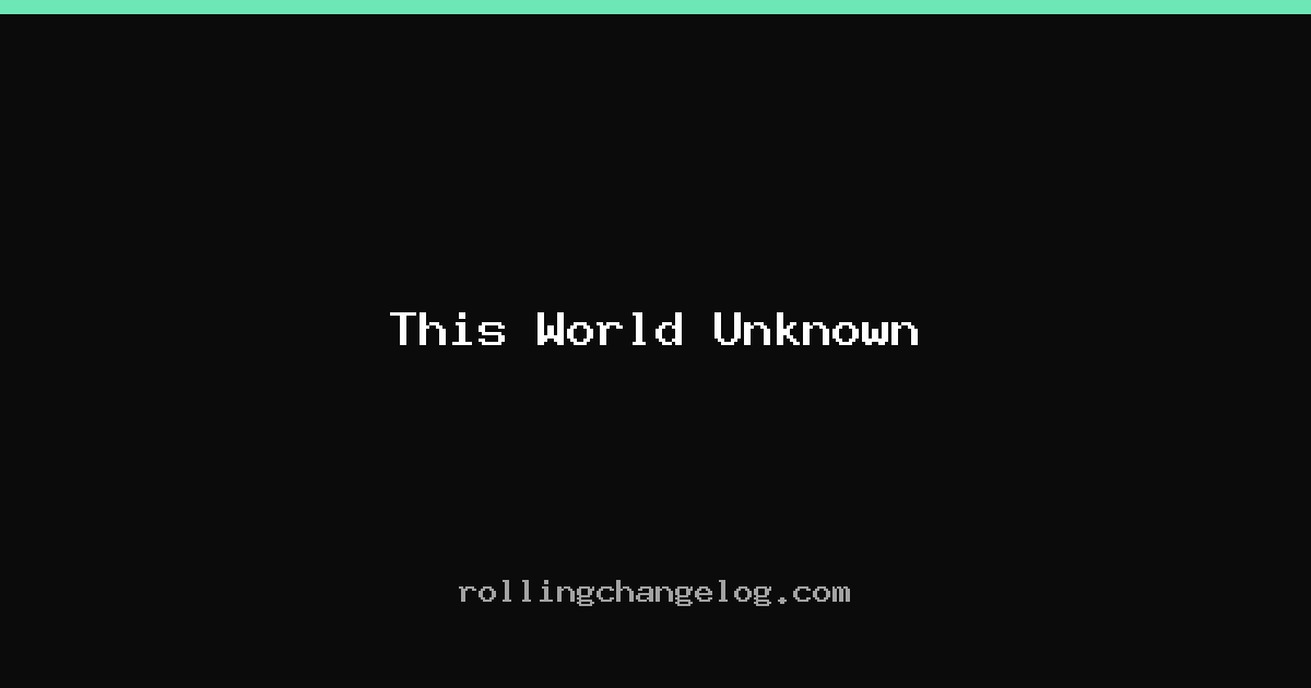 This World Unknown cover