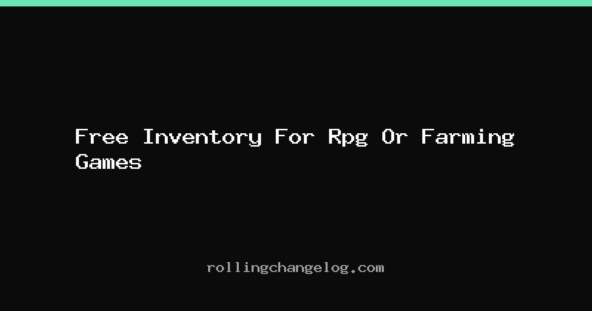 Free Inventory For Rpg Or Farming Games cover