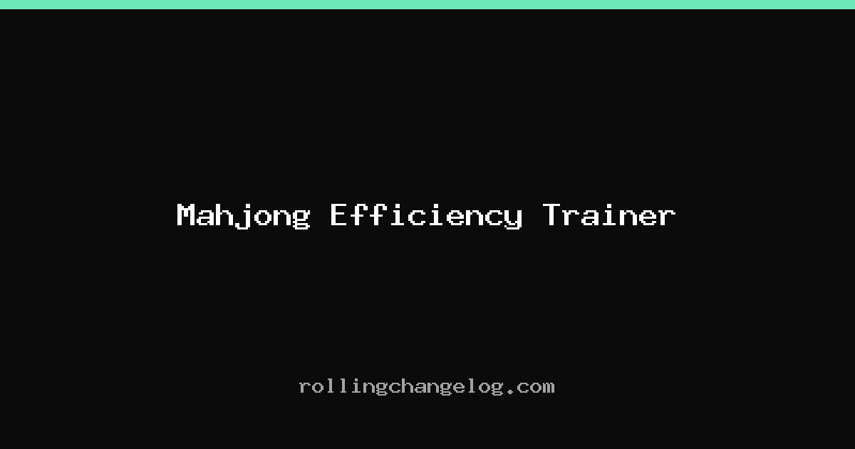 Mahjong Efficiency Trainer cover