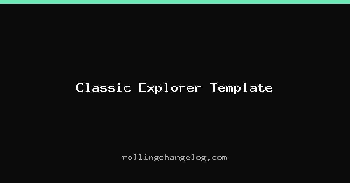 Classic Explorer Template cover