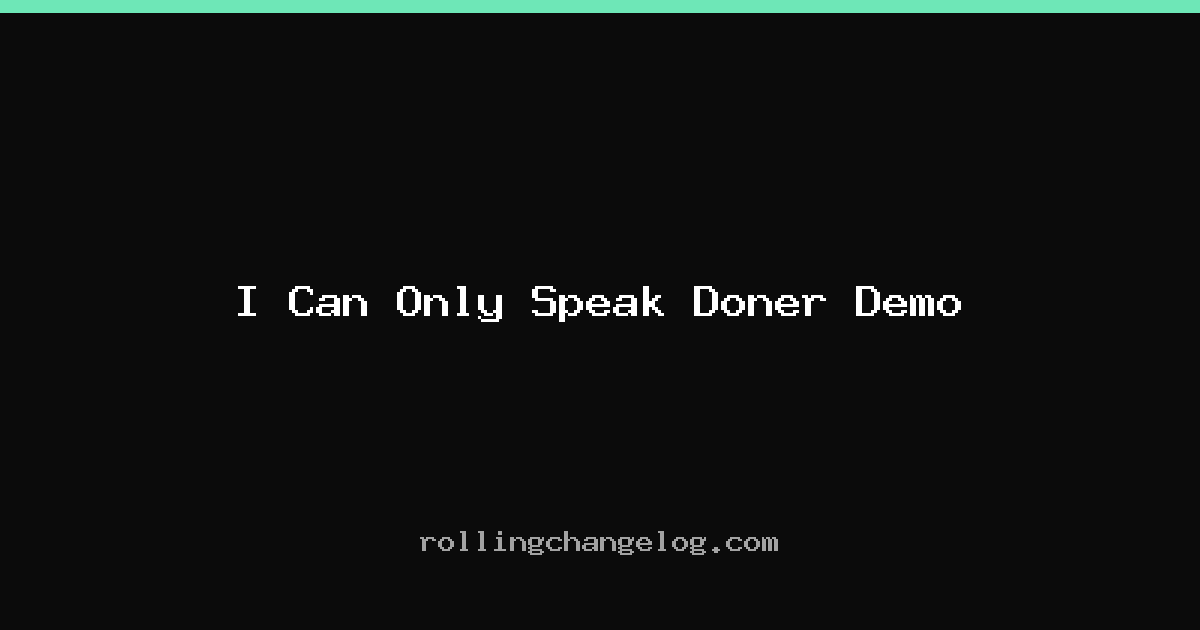 I Can Only Speak Doner Demo cover