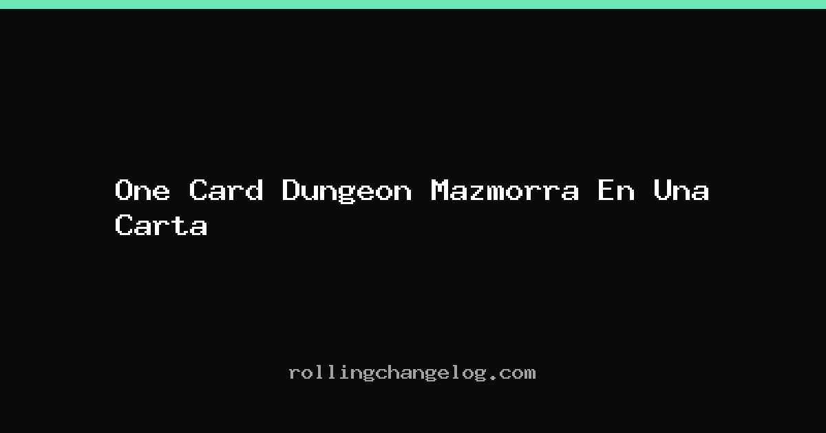 One Card Dungeon Mazmorra En Una Carta cover