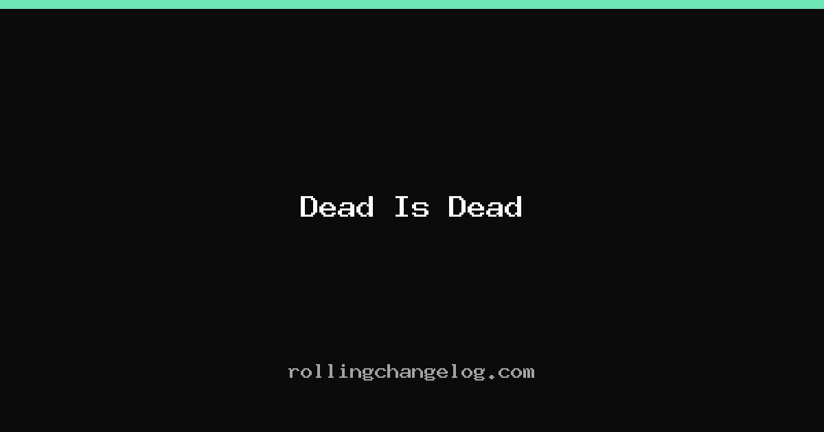 Dead Is Dead cover