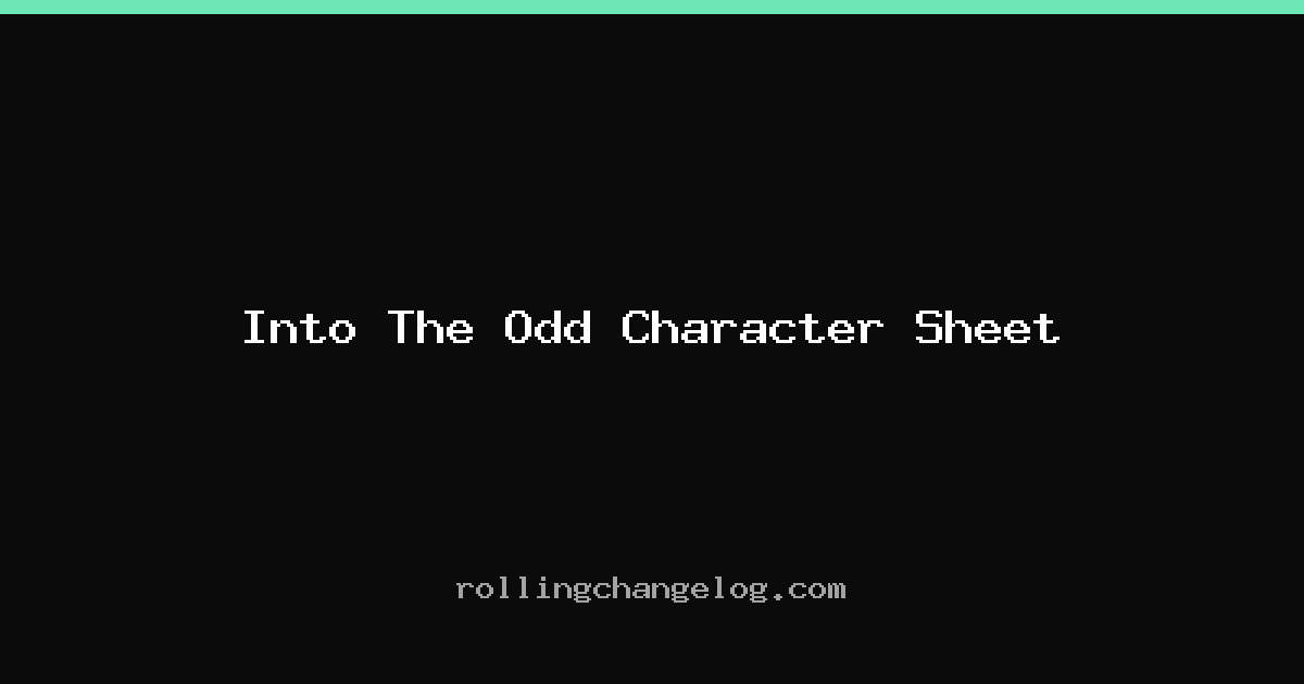 Into The Odd Character Sheet cover
