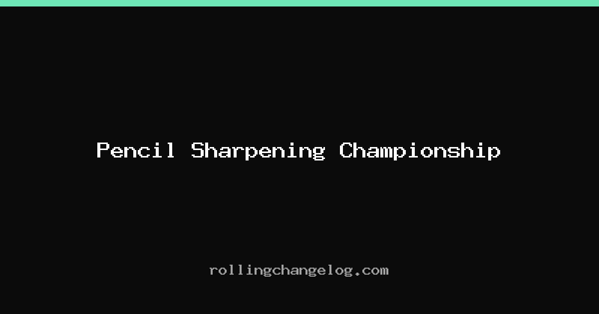 Pencil Sharpening Championship cover
