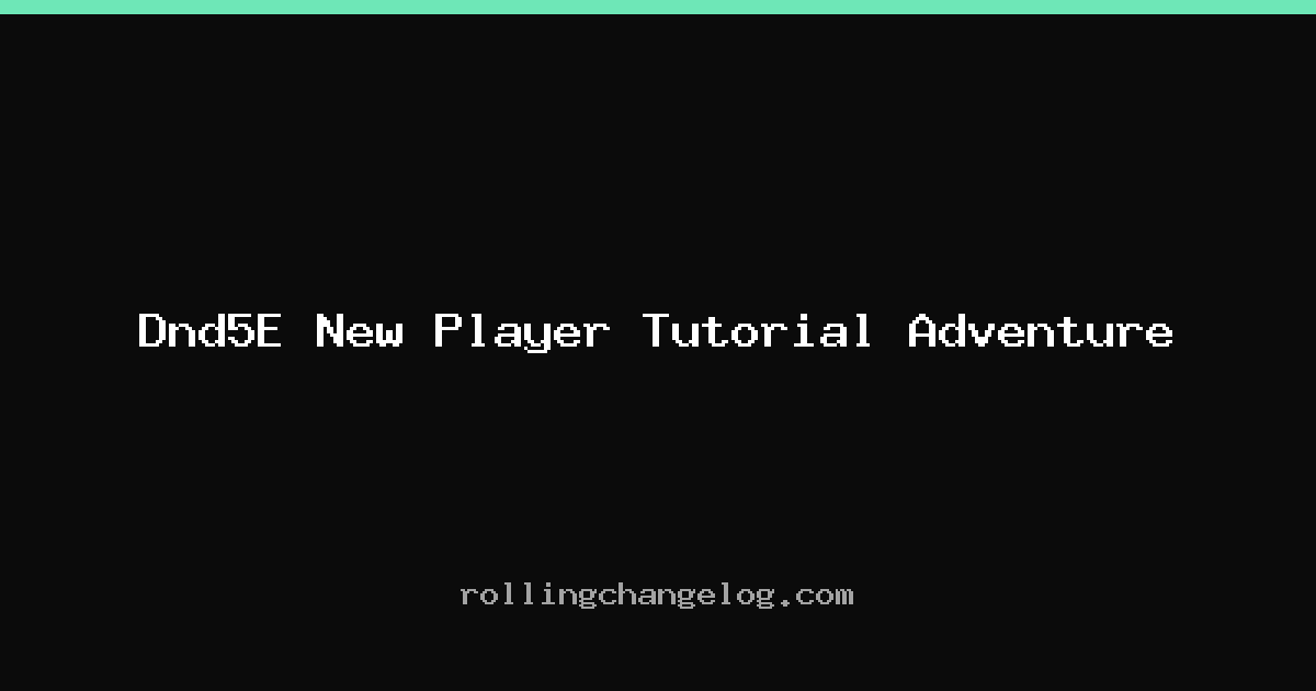 Dnd5E New Player Tutorial Adventure cover