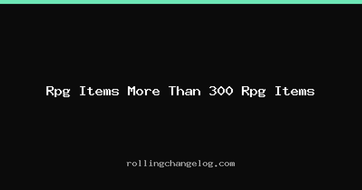 Rpg Items More Than 300 Rpg Items cover