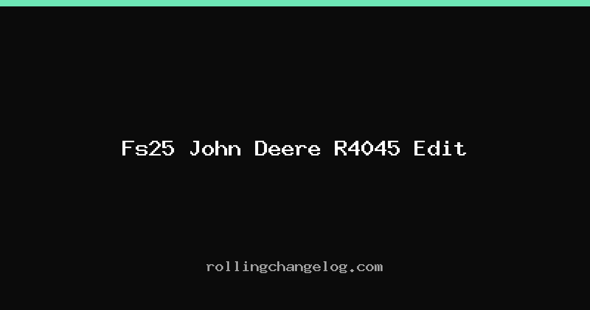 Fs25 John Deere R4045 Edit cover