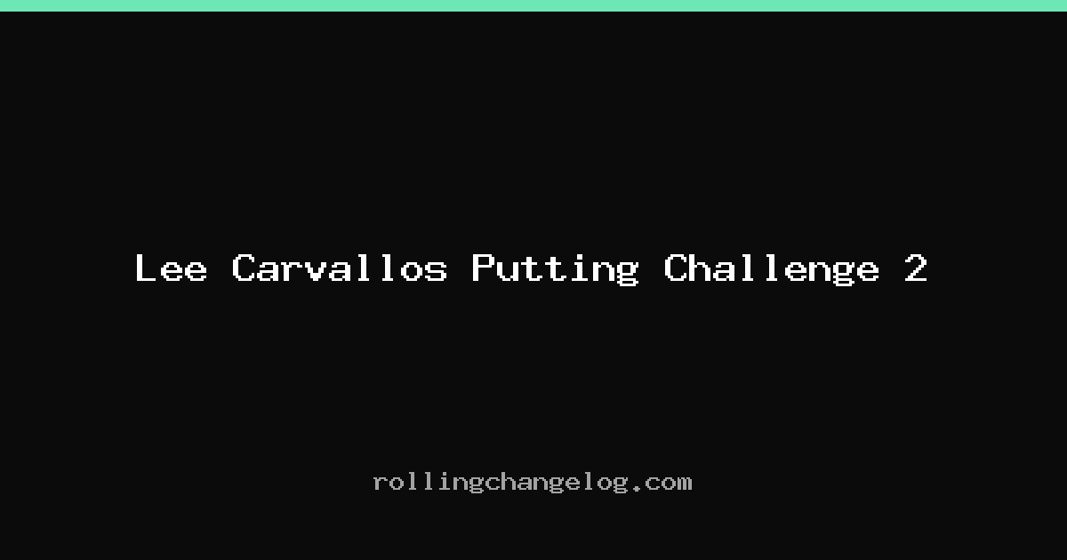 Lee Carvallos Putting Challenge 2 cover