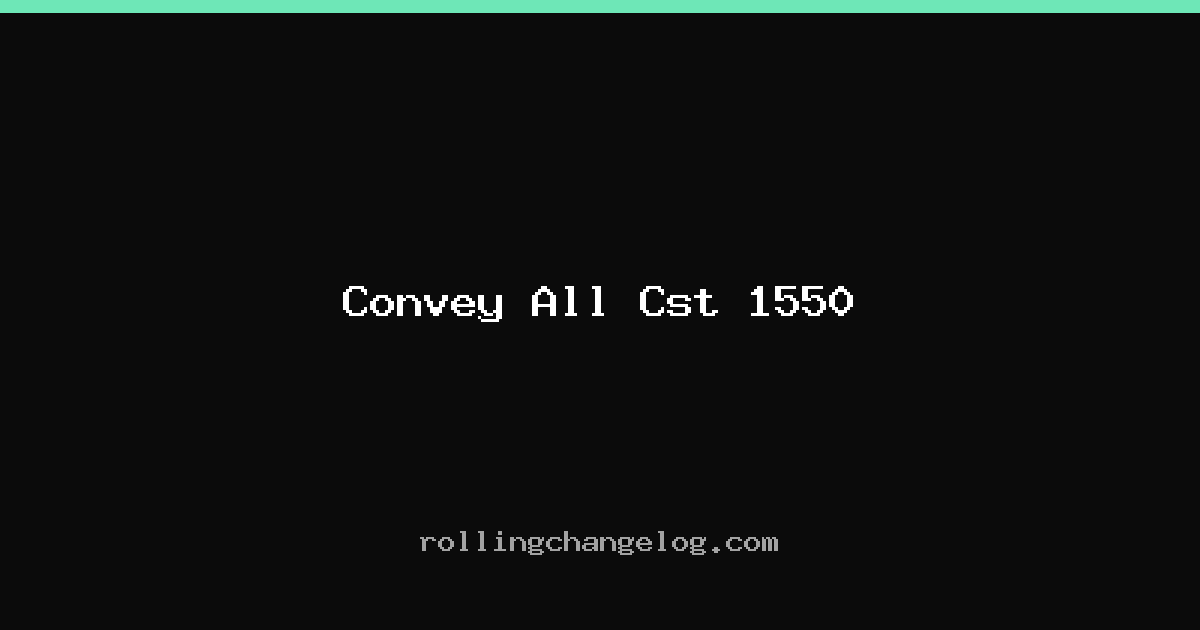 Convey All Cst 1550 cover