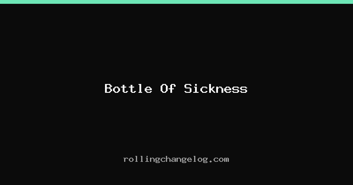 Bottle Of Sickness cover
