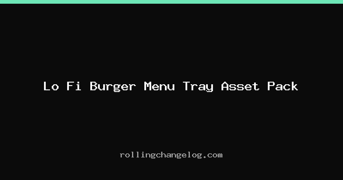 Lo Fi Burger Menu Tray Asset Pack cover