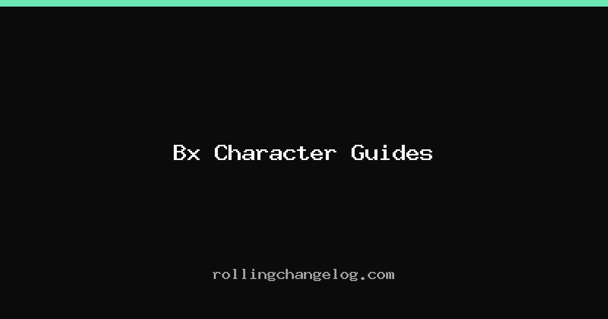 Bx Character Guides cover