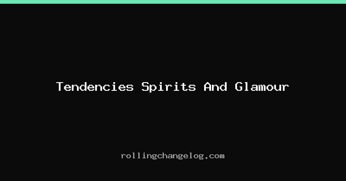 Tendencies Spirits And Glamour cover