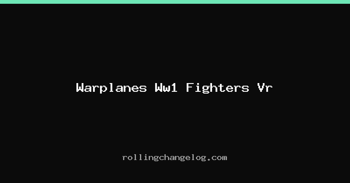 Warplanes Ww1 Fighters Vr cover