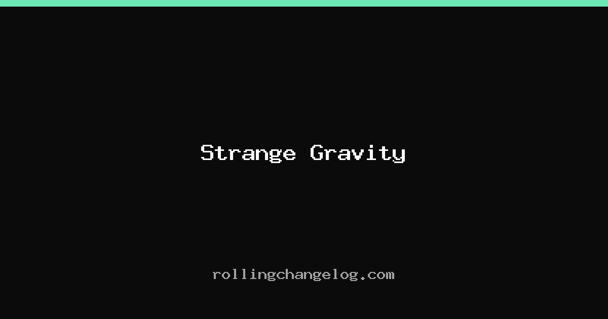Strange Gravity cover