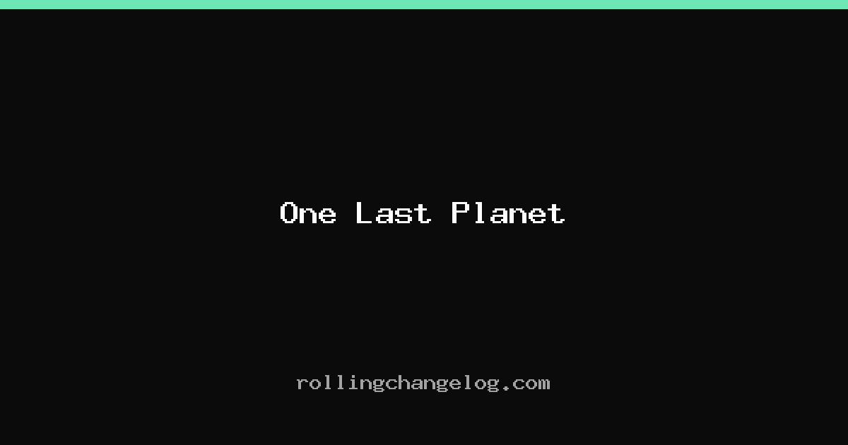One Last Planet cover
