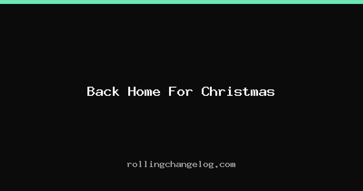 Back Home For Christmas cover